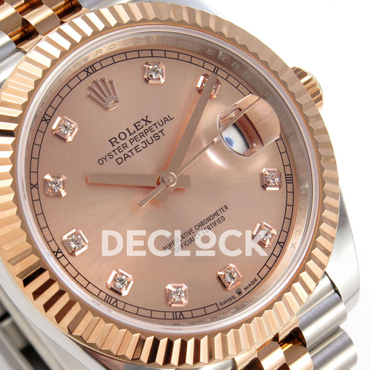 Rolex Datejust 41 126331-0008 Sundust Diamond Jubilee QF JH3235 Free Sprung replica - dial angle left