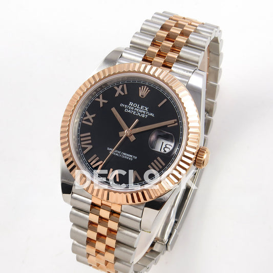Rolex Datejust 41 126331-0024 Black Roman Jubilee QF JH3235 Free Sprung replica - three quarter