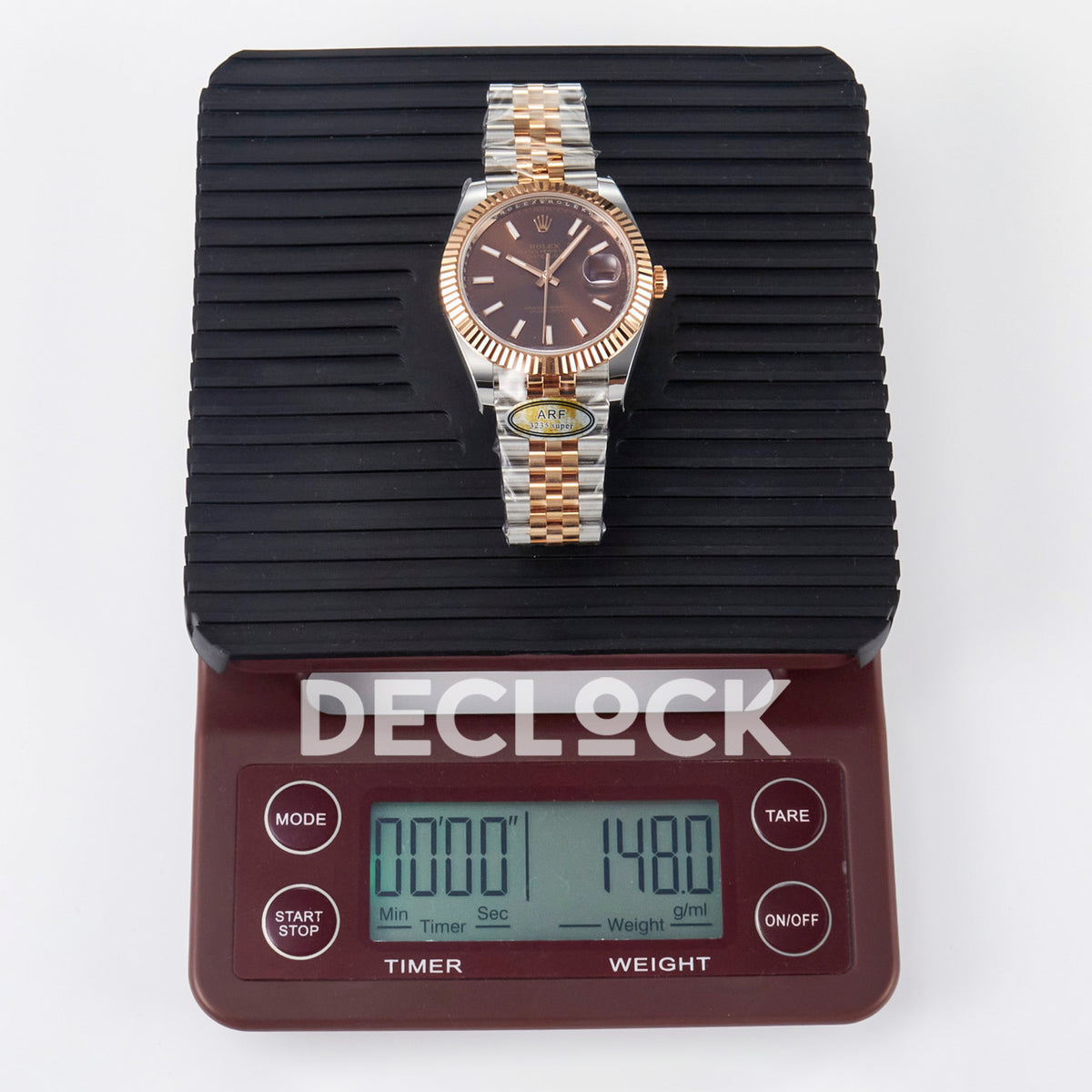 Rolex Datejust 41 126331 Brown Rose Gold ARF Jubilee Gain Weight — Ένδειξη βάρους στη ζυγαριά
