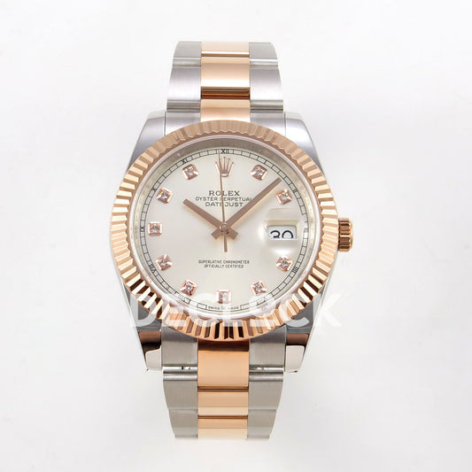 Rolex Datejust 41 126331 Silver Diamond Oyster QF JH3235 Free Sprung replica - front