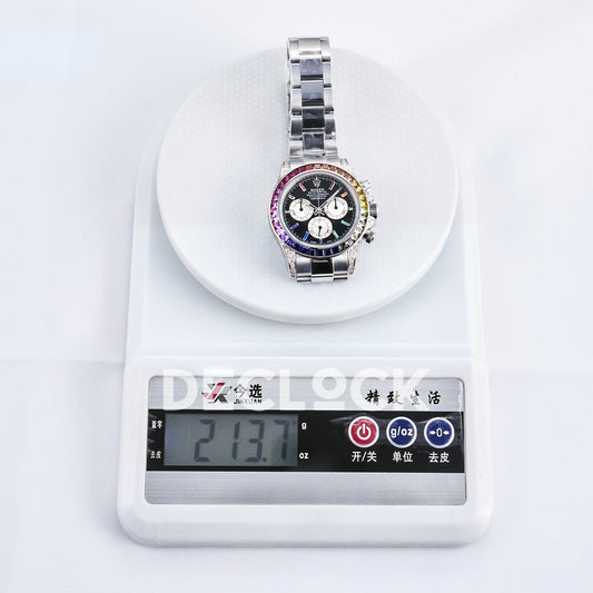 Rolex Daytona Custom 116520 RXF Rainbow Black Silver Dial DD4130 replica - weight scale