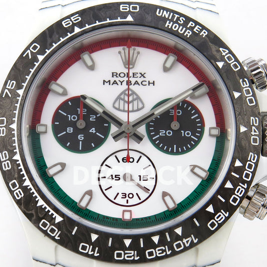 Rolex Daytona Custom DIW 'Maybach' White Carbon White Dial ANTF DD4801 replica - dial closeup