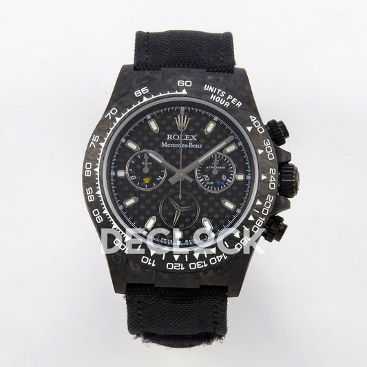 Rolex Daytona Custom DIW 'Mercedes' Black Carbon Black Carbon Fibre Dial ANTF DD4801 replica - front