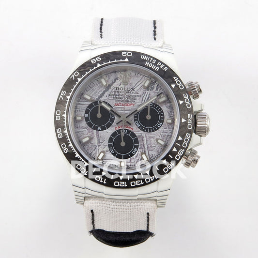 Rolex Daytona Custom DIW White Carbon Meteorite Dial ANTF DD4801 replica - front