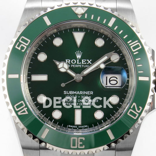 Rolex Submariner 40mm 116610LV VF Green Dial DD3135 replica - dial closeup