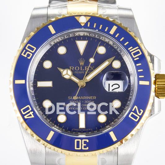 Rolex Submariner 116613LB 40mm ARF Two-Tone Blue Dial SH3135 replica - dial closeup