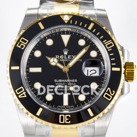 Rolex Submariner 116613LN 40mm ARF Two-Tone Black Dial SH3135 replica - dial closeup