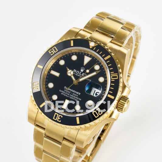 Rolex Submariner 116618LN 40.5mm VSF Yellow Gold Black Dial VS3135 replica - front angle
