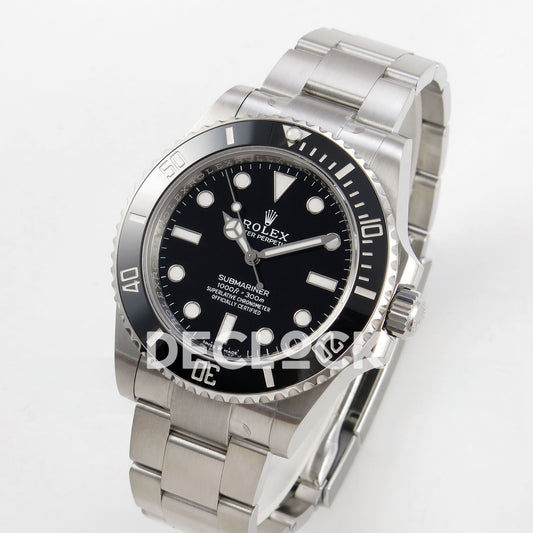 Rolex Submariner 41mm 124060 No Date RICH Black Dial JH3230 V2 Free Sprung replica - three quarter
