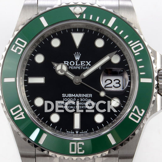 Rolex Submariner 41mm 126610LV QF Black Dial Green Bezel JH3235 Free Sprung replica - dial closeup