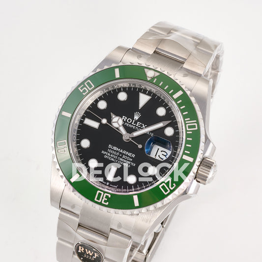 Rolex Submariner 41mm 126610LV RWF MK2 Kermit Black Dial JH3235 Free Sprung replica - three quarter
