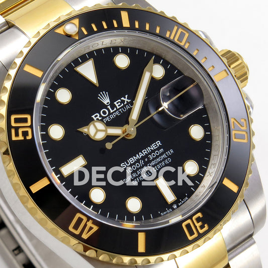 Rolex Submariner 41mm 126613LN QF Two-Tone Black Dial JH3235 Free Sprung replica - dial angle left