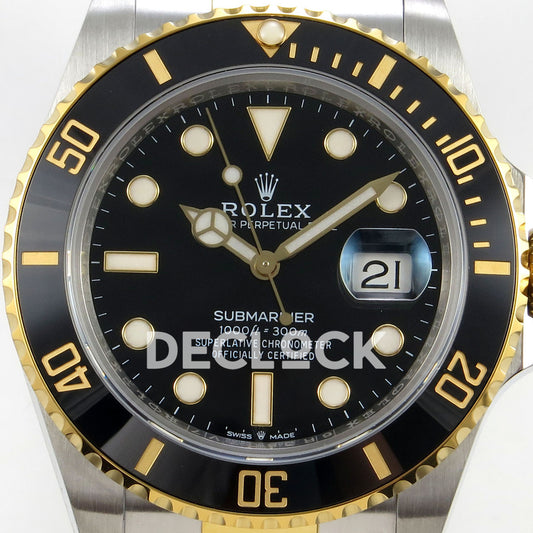 Rolex Submariner 41mm 126613LN RGF Two-Tone Black Dial JH3235 replica - dial closeup