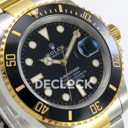 Rolex Submariner 41mm 126613LN RGF Two-Tone Black Dial JH3235 replica - dial angle left