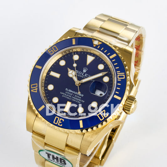 Rolex Submariner 126618LB 41mm THBF Yellow Gold Blue Dial SH3235 replica - front angle