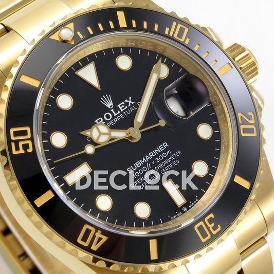 Rolex Submariner 41mm 126618LN QF Black Dial Yellow Gold JH3235 Free Sprung replica - dial angle left