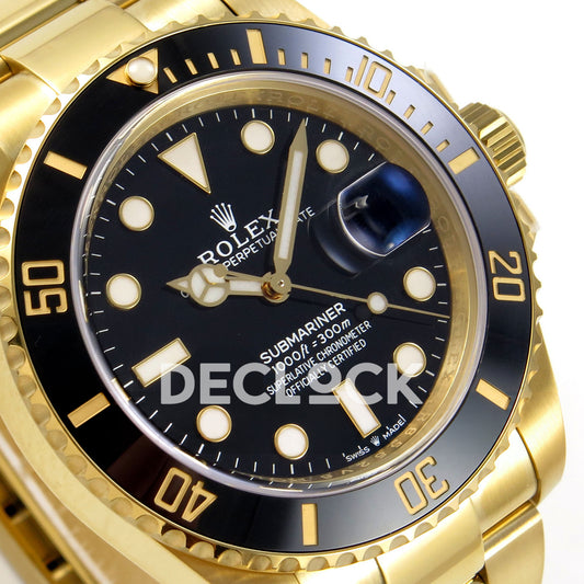 Rolex Submariner 41mm 126618LN WF Black Dial Yellow Gold JH3235 replica - dial angle left
