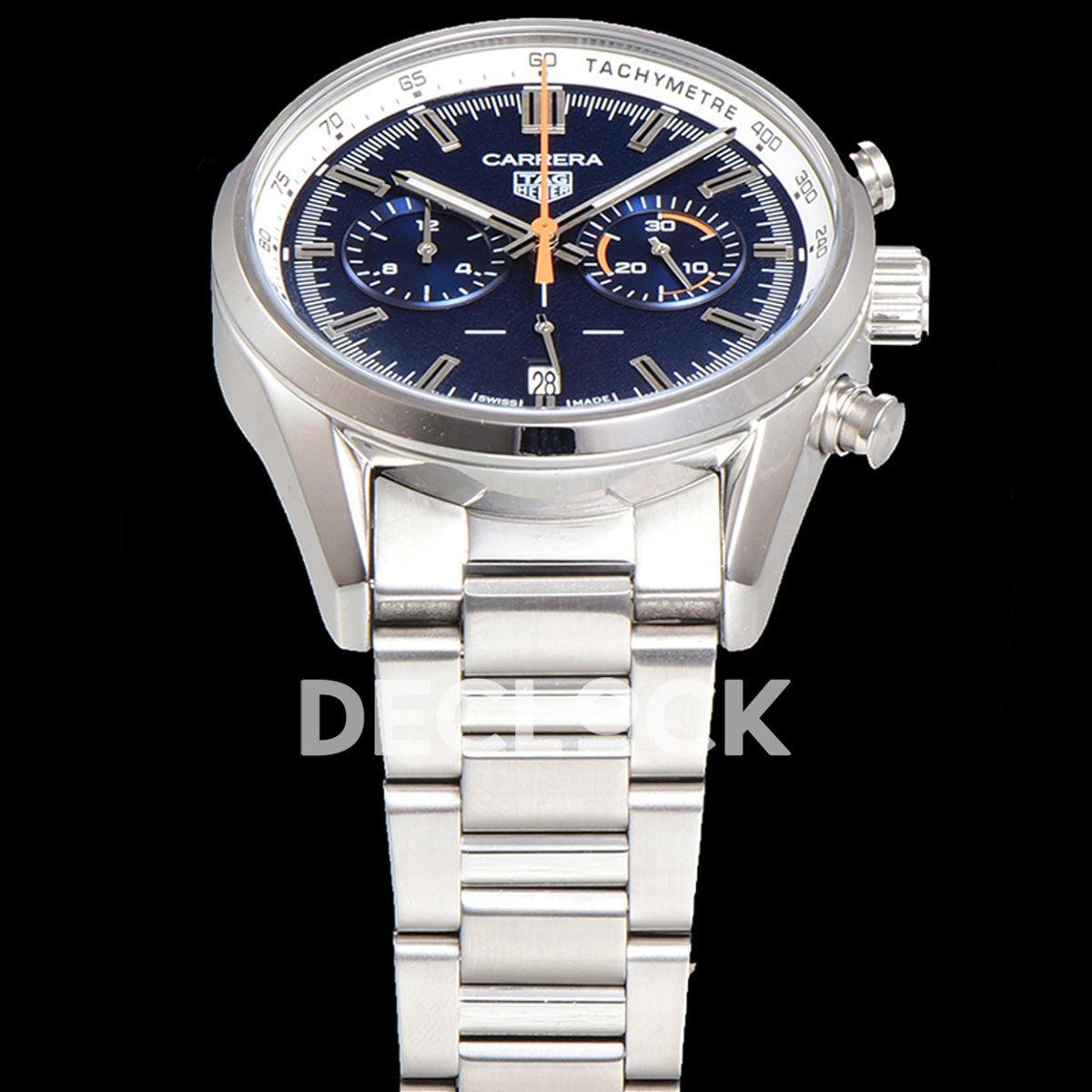 TAG Heuer Carrera Chronograph Blue Tachymeter 43mm Steel Bracelet VK63A Quartz
