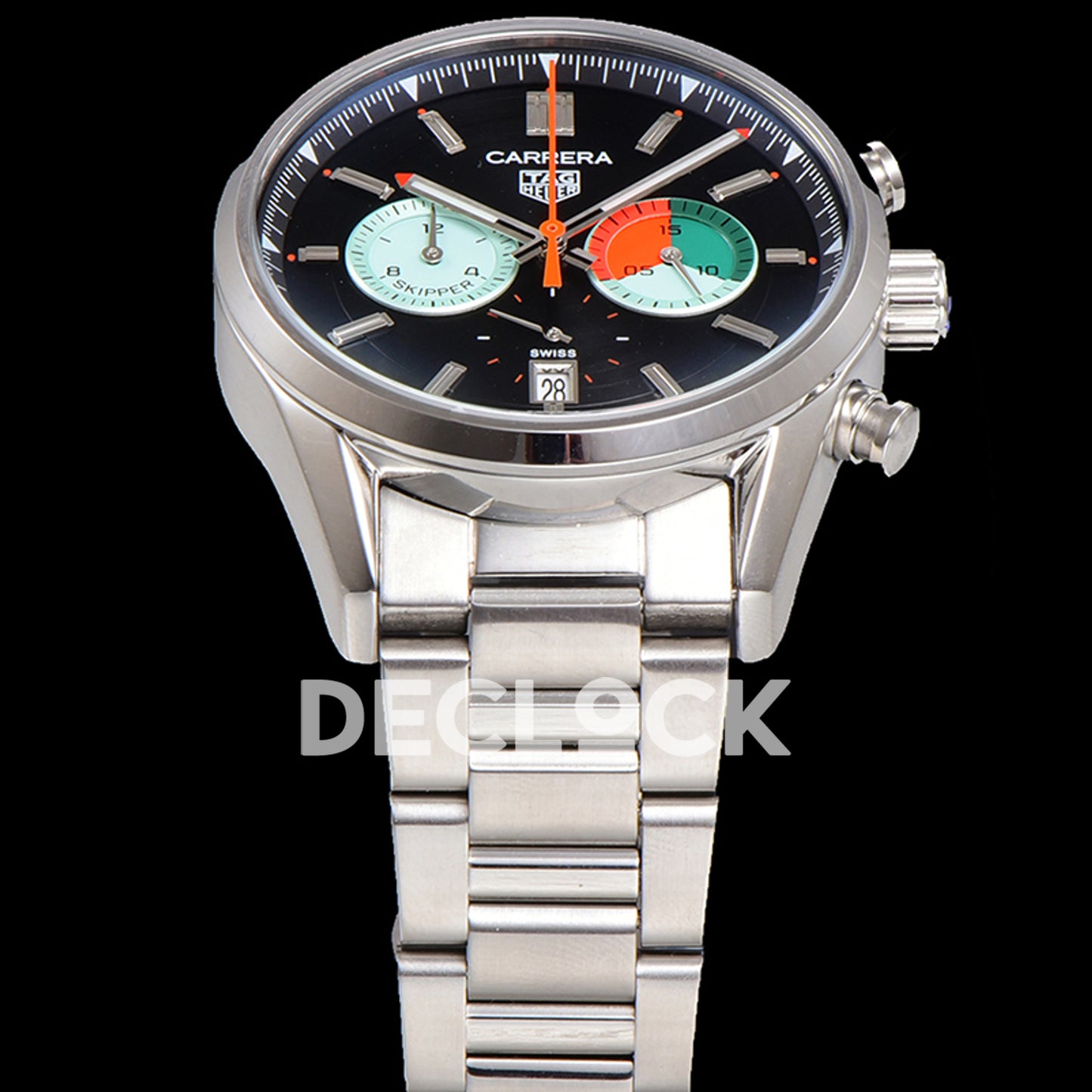 TAG Heuer Carrera Skipper Black Dial Steel Bracelet VK63A Quartz