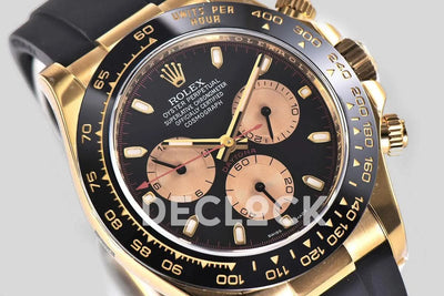 Replica Rolex Daytona 116518LN Black/Champagne Index “Newman” Dial in Yellow Gold