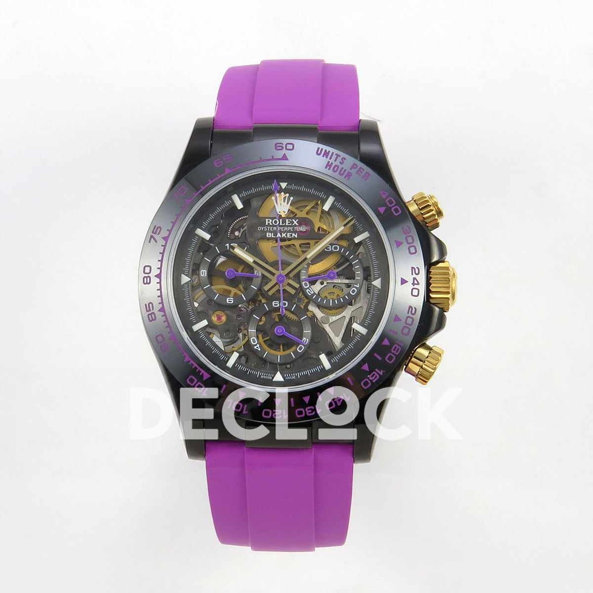 Rolex Daytona Blacken Ceramic Custom PVD SONIC Purple Rubber SA4130