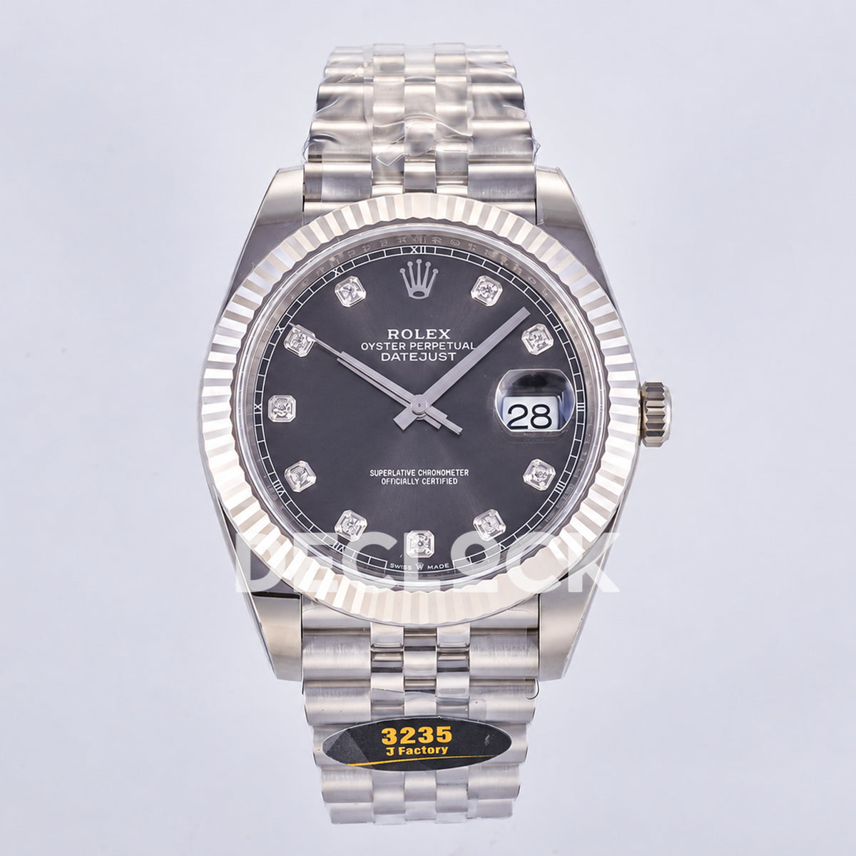 Rolex Datejust 41 126334 Grey Diamond Dial Jubilee JF JH3235 Free Sprung
