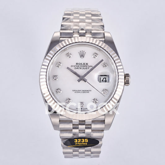 Rolex Datejust 41 126334 White Diamond Dial Jubilee JF JH3235 Free Sprung