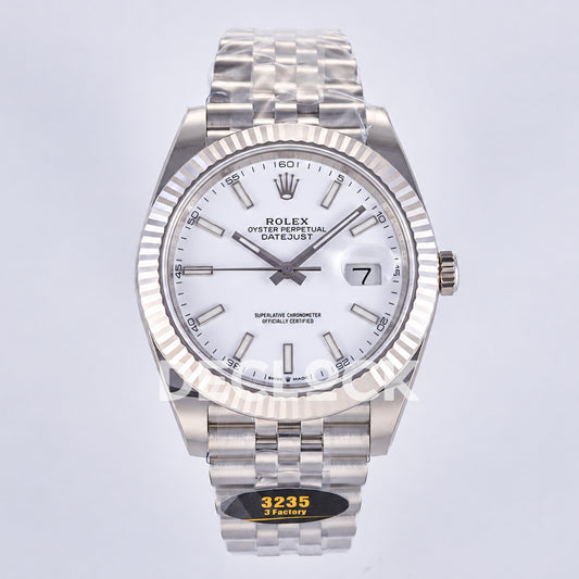 Rolex Datejust 41 126334 White Stick Dial Jubilee JF JH3235 Free Sprung