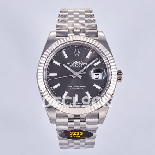 Rolex Datejust 41 126334 Grey Stick Dial Jubilee JF JH3235 Free Sprung