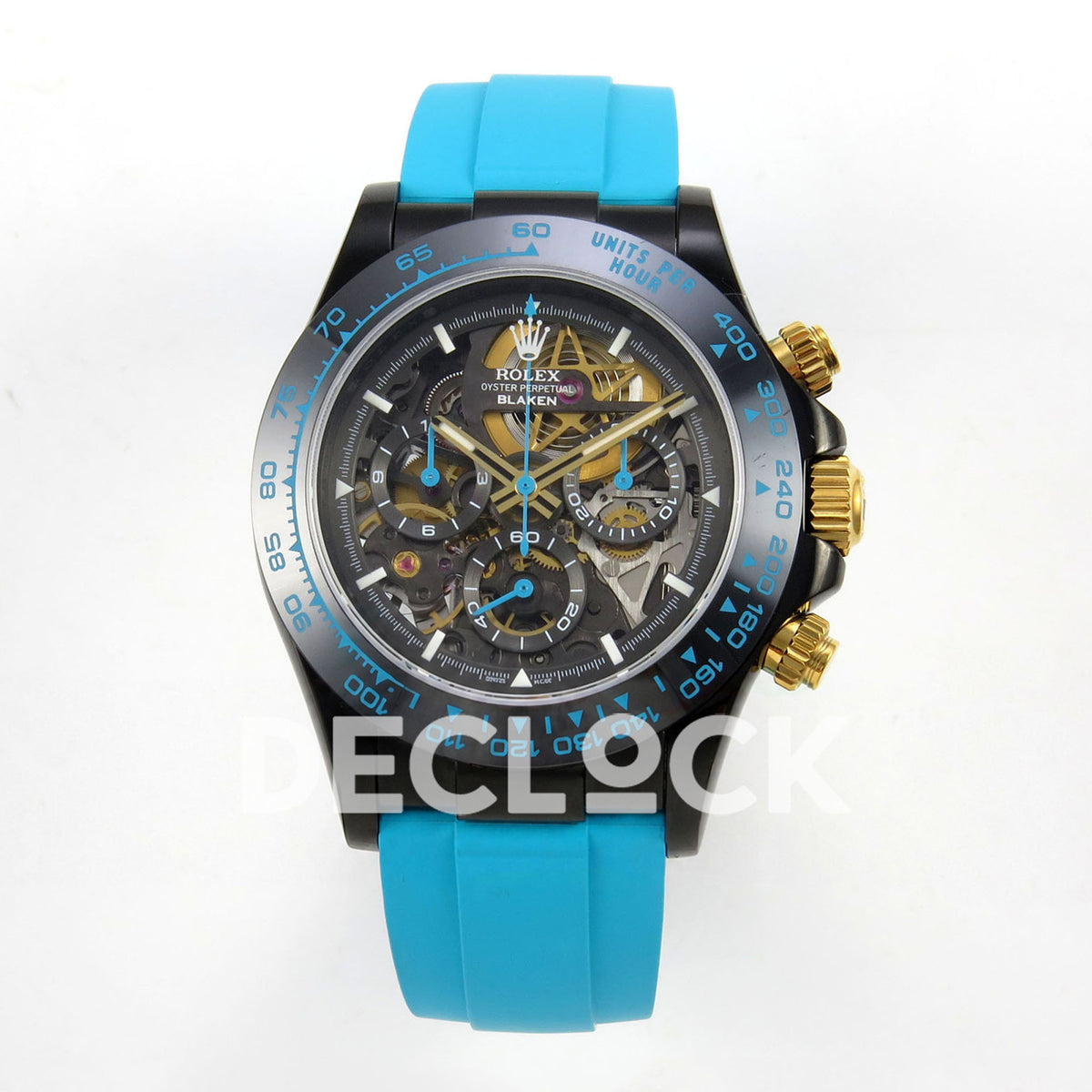 Super Clone Rolex Daytona 126515 Black/RG Stick Dial on Oysterflex Strap DD4131