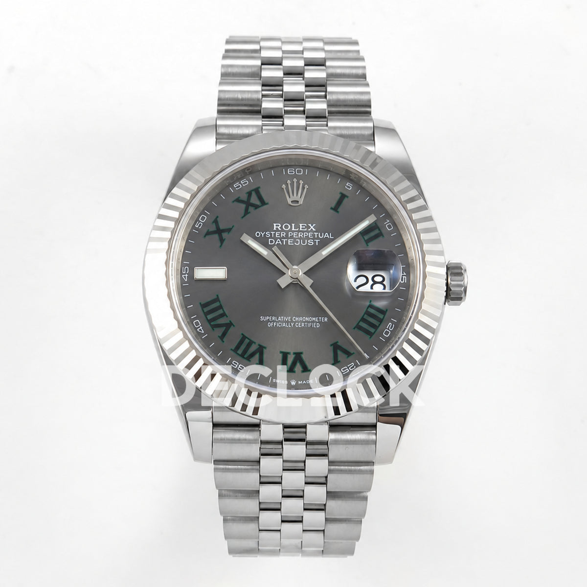Rolex Datejust 41 126334 Wimbledon Grey Green Roman Dial Jubilee ERF JH3235 Free Sprung