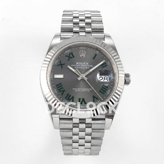 Rolex Datejust 41 126334 Wimbledon Grey Green Roman Dial Jubilee ERF JH3235 Free Sprung