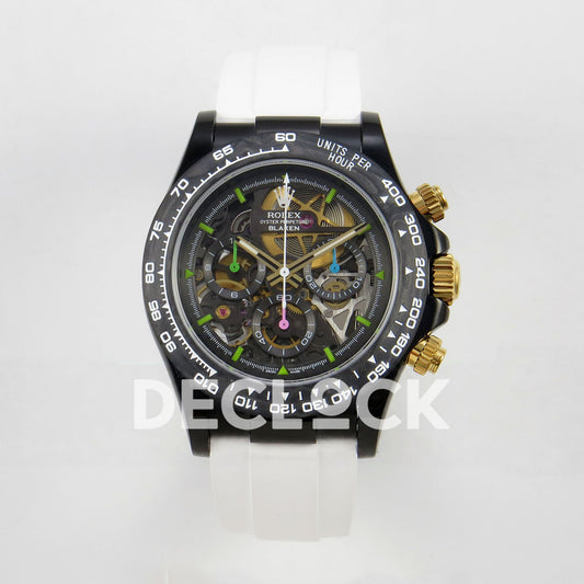 Rolex Daytona Blacken Ceramic Custom PVD SONIC White Rubber SA4130
