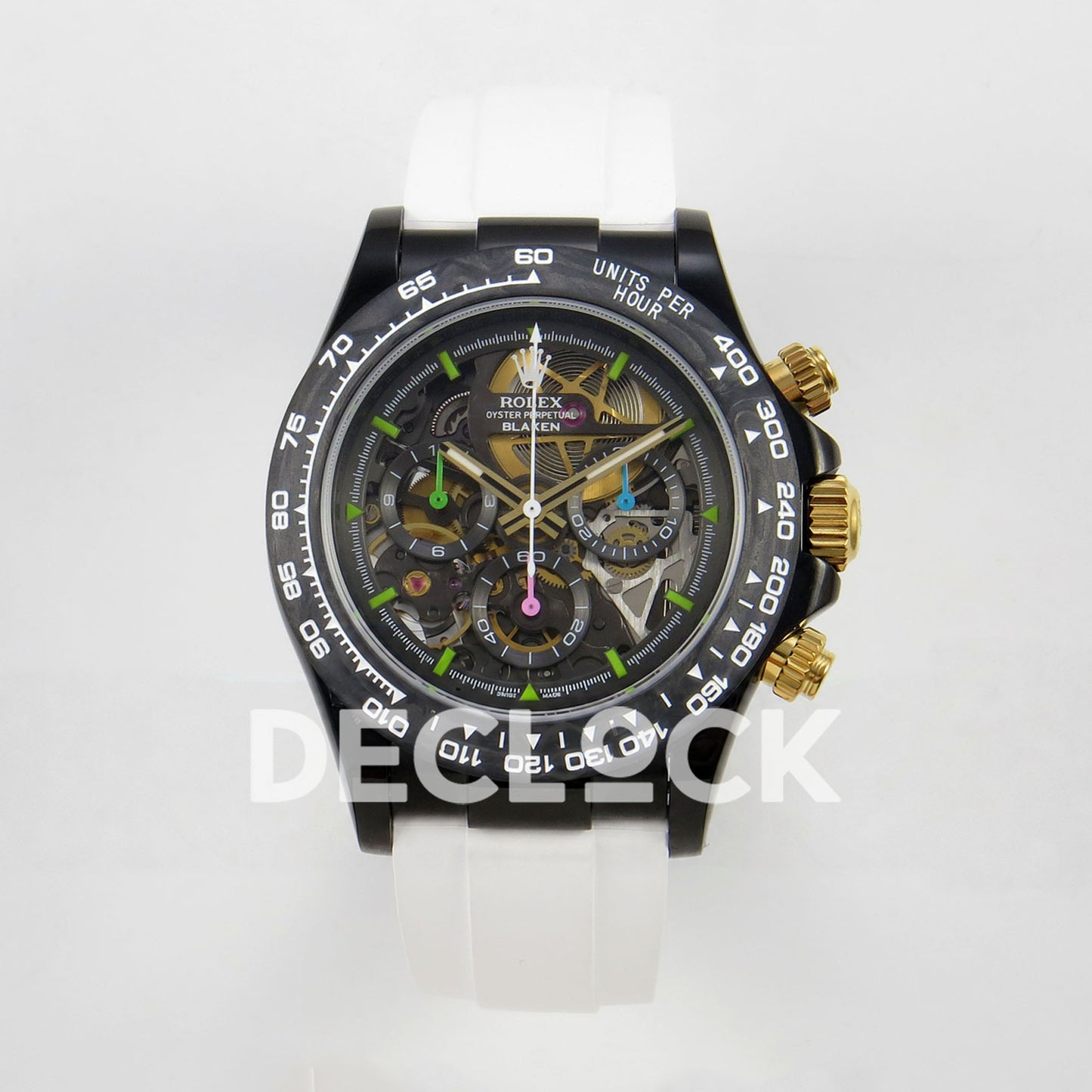 Rolex Daytona Blacken Ceramic Custom PVD SONIC White Rubber SA4130