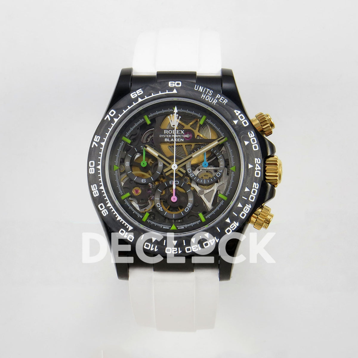 Rolex Daytona Blacken Ceramic Custom PVD SONIC White Rubber SA4130