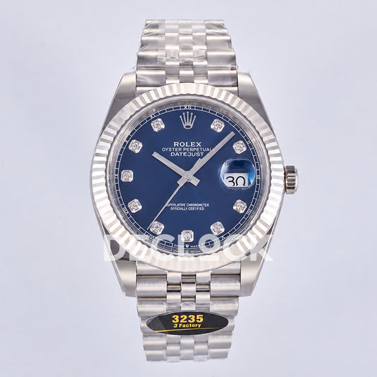 Rolex Datejust 41 126334 Blue Diamond Dial Jubilee JF JH3235 Free Sprung