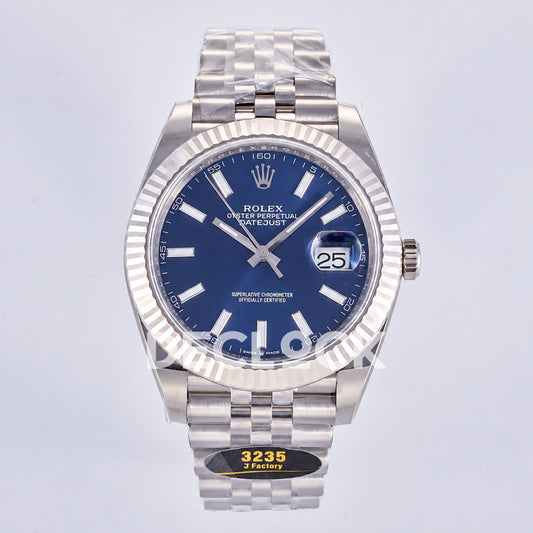 Rolex Datejust 41 126334 Blue Stick Dial Jubilee JF JH3235 Free Sprung