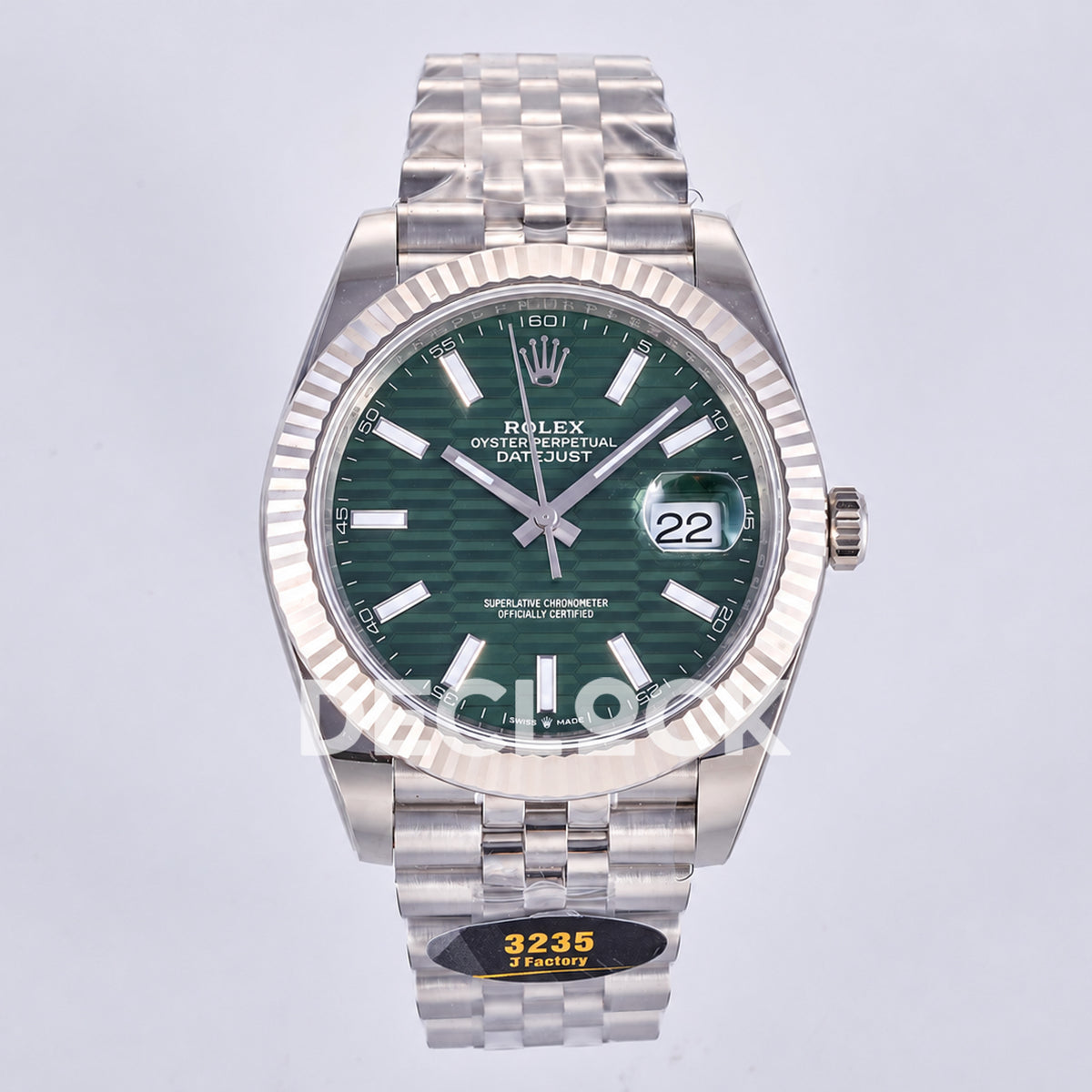Rolex Datejust 41 126334 Green Textured Stick Dial Jubilee JF JH3235 Free Sprung