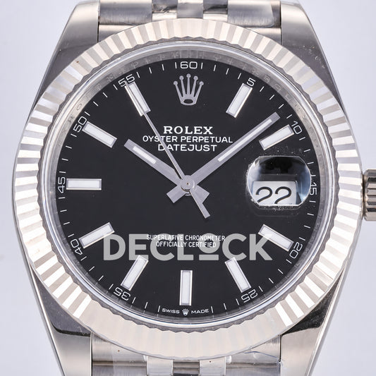 Rolex Datejust 41 126334 Black Stick Dial Jubilee JF JH3235 Free Sprung