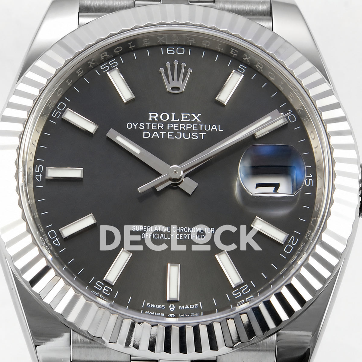 Rolex Datejust 41 126334 Grey Stick Dial Jubilee Clean Plus JH3235 Free Sprung