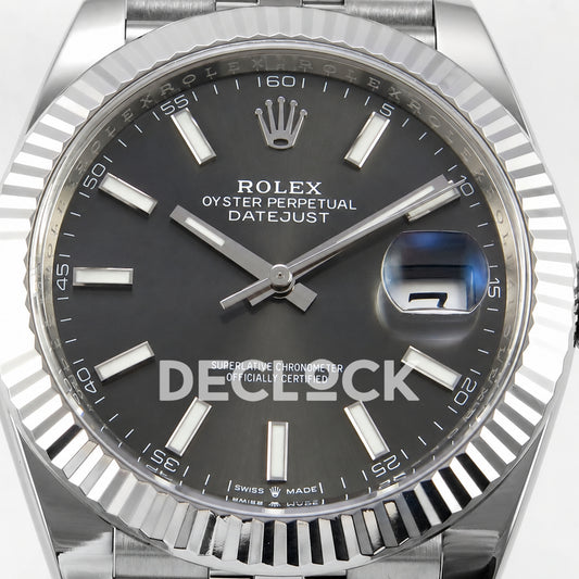 Rolex Datejust 41 126334 Grey Stick Dial Jubilee Clean Plus JH3235 Free Sprung