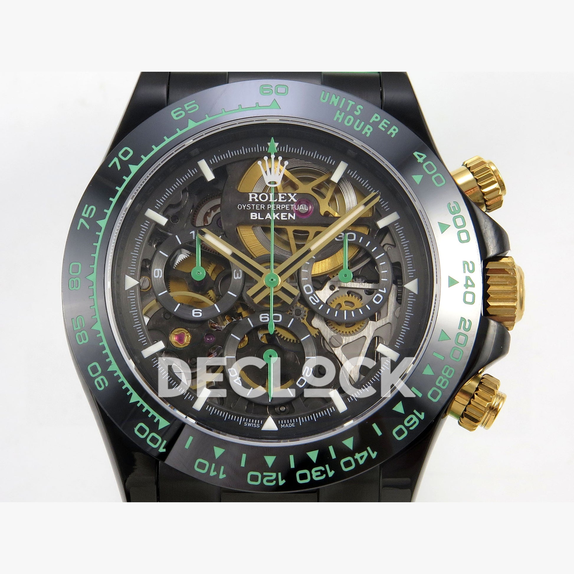 Rolex Daytona Blacken Ceramic Custom PVD SONIC Green Rubber SA4130
