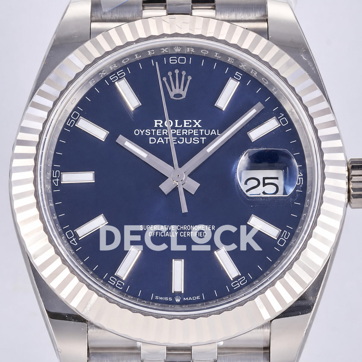 Rolex Datejust 41 126334 Blue Stick Dial Jubilee JF JH3235 Free Sprung