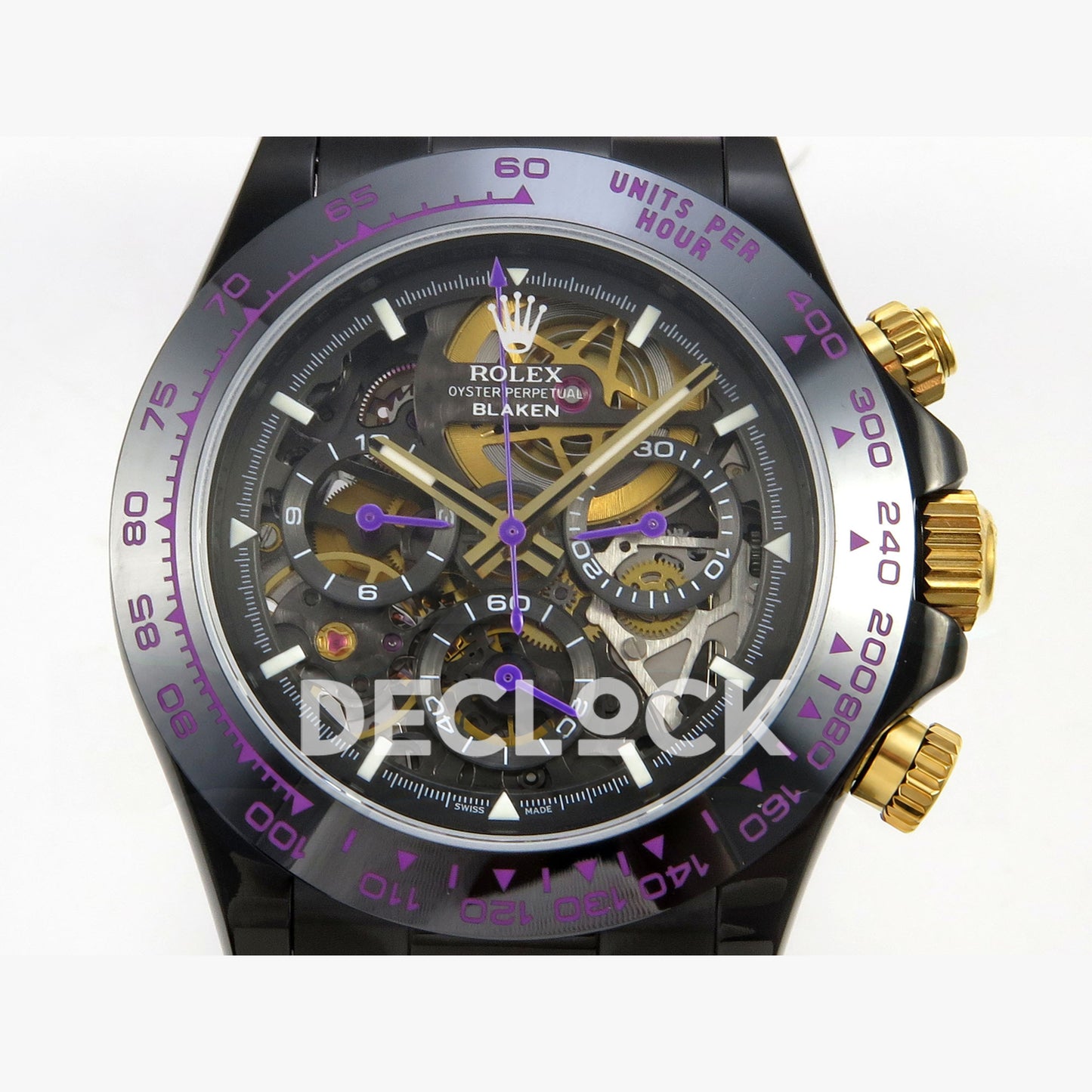 Rolex Daytona Blacken Ceramic Custom PVD SONIC Purple Rubber SA4130