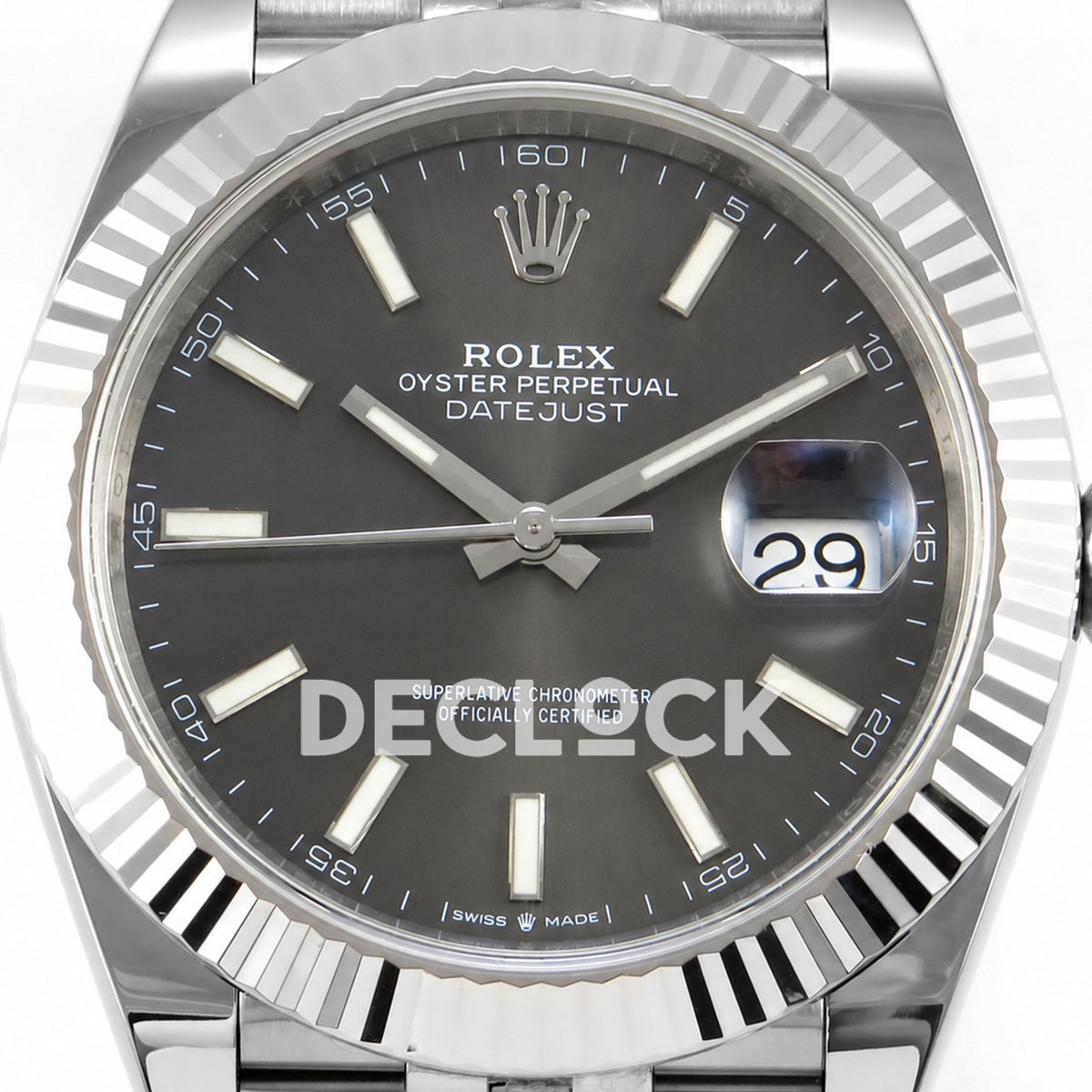 Rolex Datejust 41 126334 Grey Stick Dial Jubilee ERF JH3235 Free Sprung