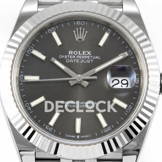 Rolex Datejust 41 126334 Grey Stick Dial Jubilee ERF JH3235 Free Sprung