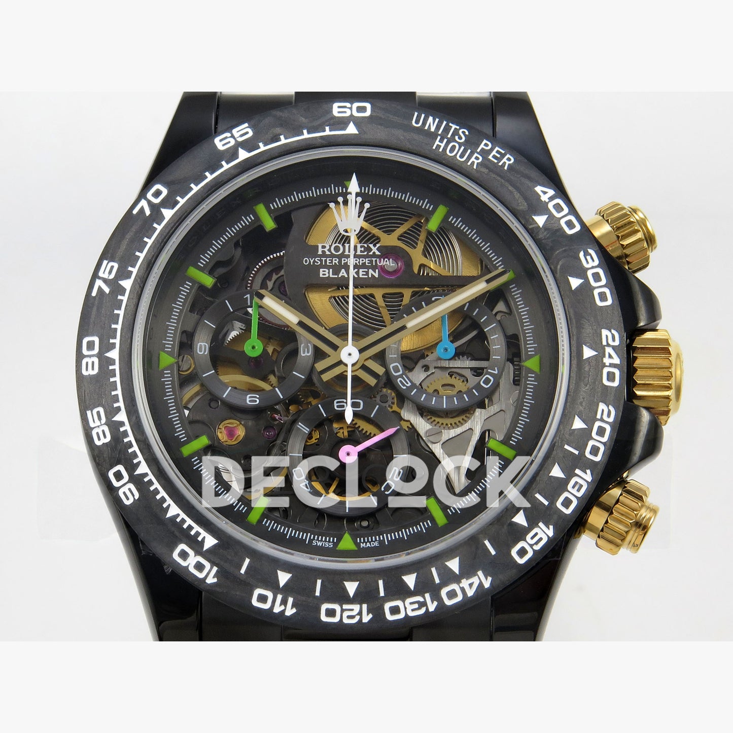 Rolex Daytona Blacken Ceramic Custom PVD SONIC White Rubber SA4130