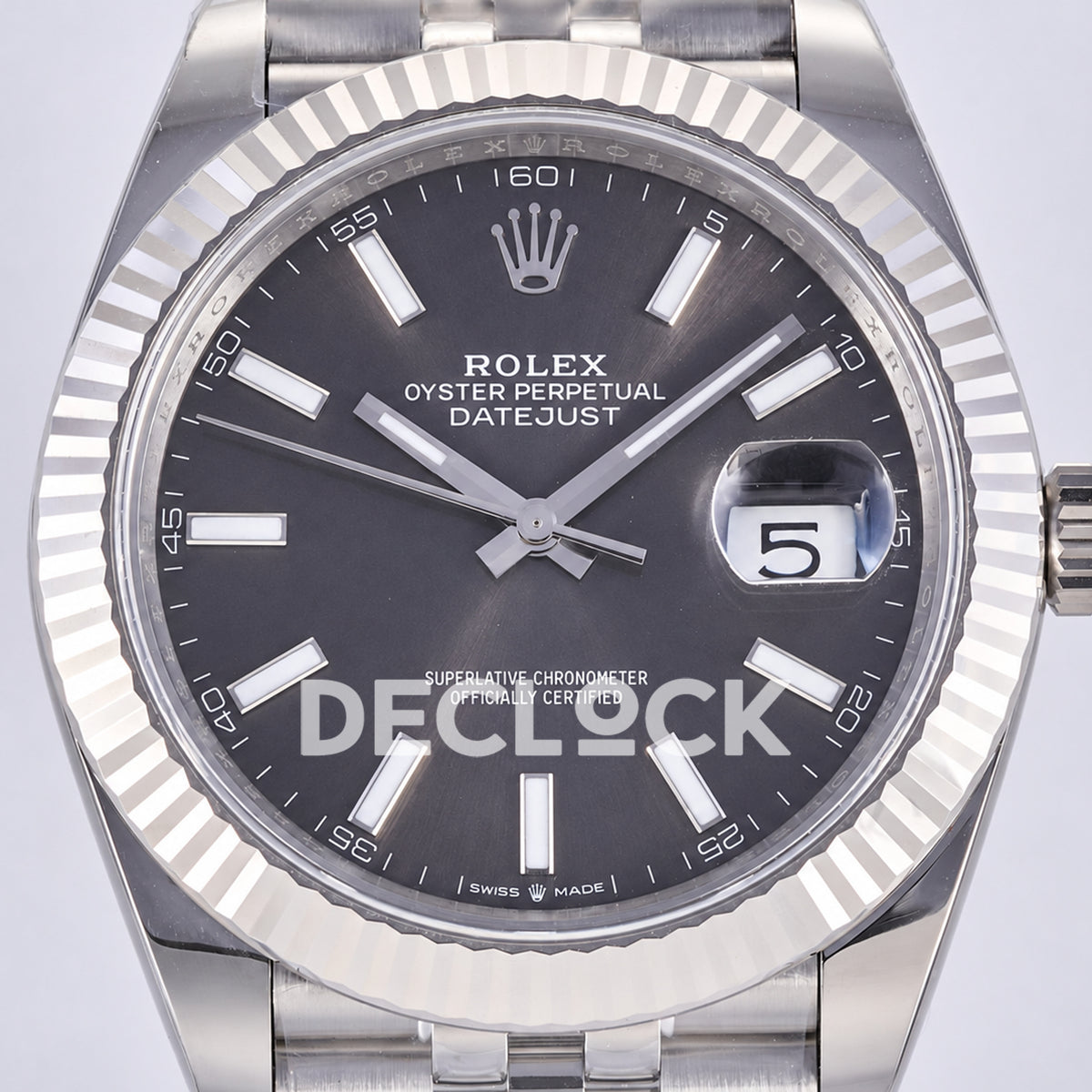 Rolex Datejust 41 126334 Grey Stick Dial Jubilee JF JH3235 Free Sprung