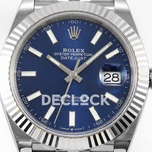 Rolex Datejust 41 126334 Blue Stick Dial Jubilee ERF JH3235 Free Sprung