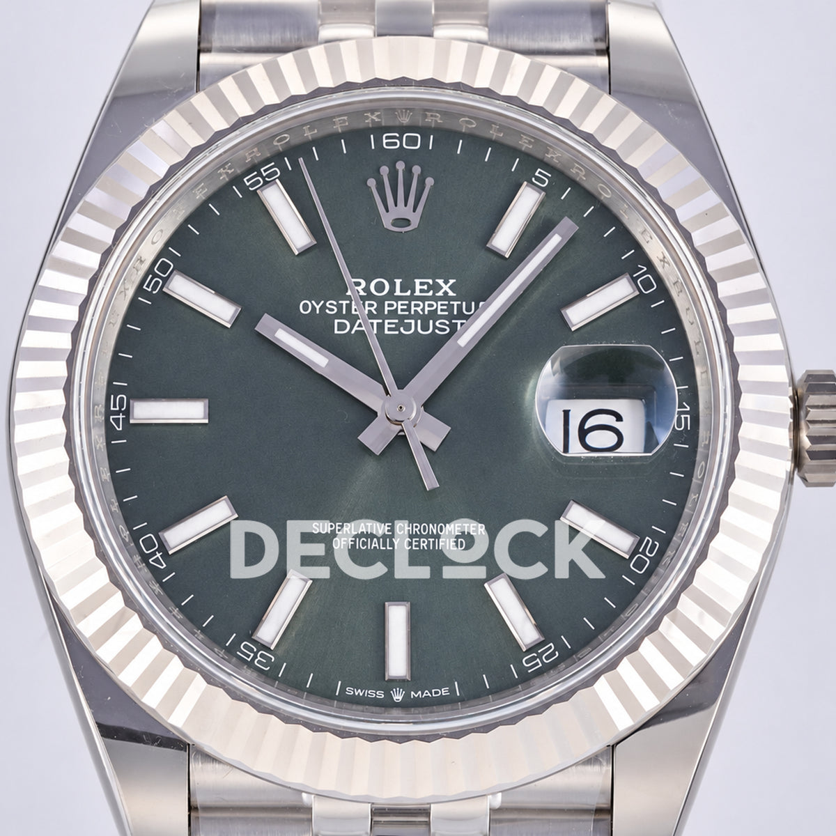 Rolex Datejust 41 126334 Green Stick Dial Jubilee JF JH3235 Free Sprung
